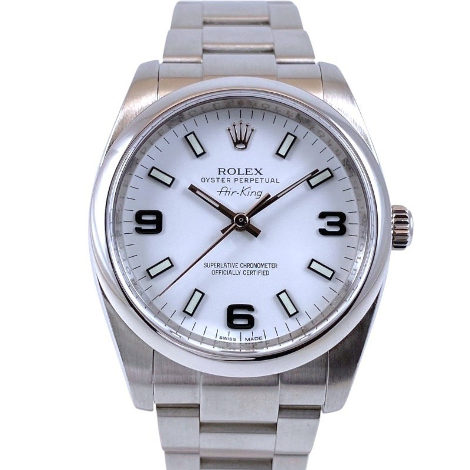 ROLEX Rolex Air-King 114200 Stainless Steel Men's Watch, G Serial, White Dial, 369