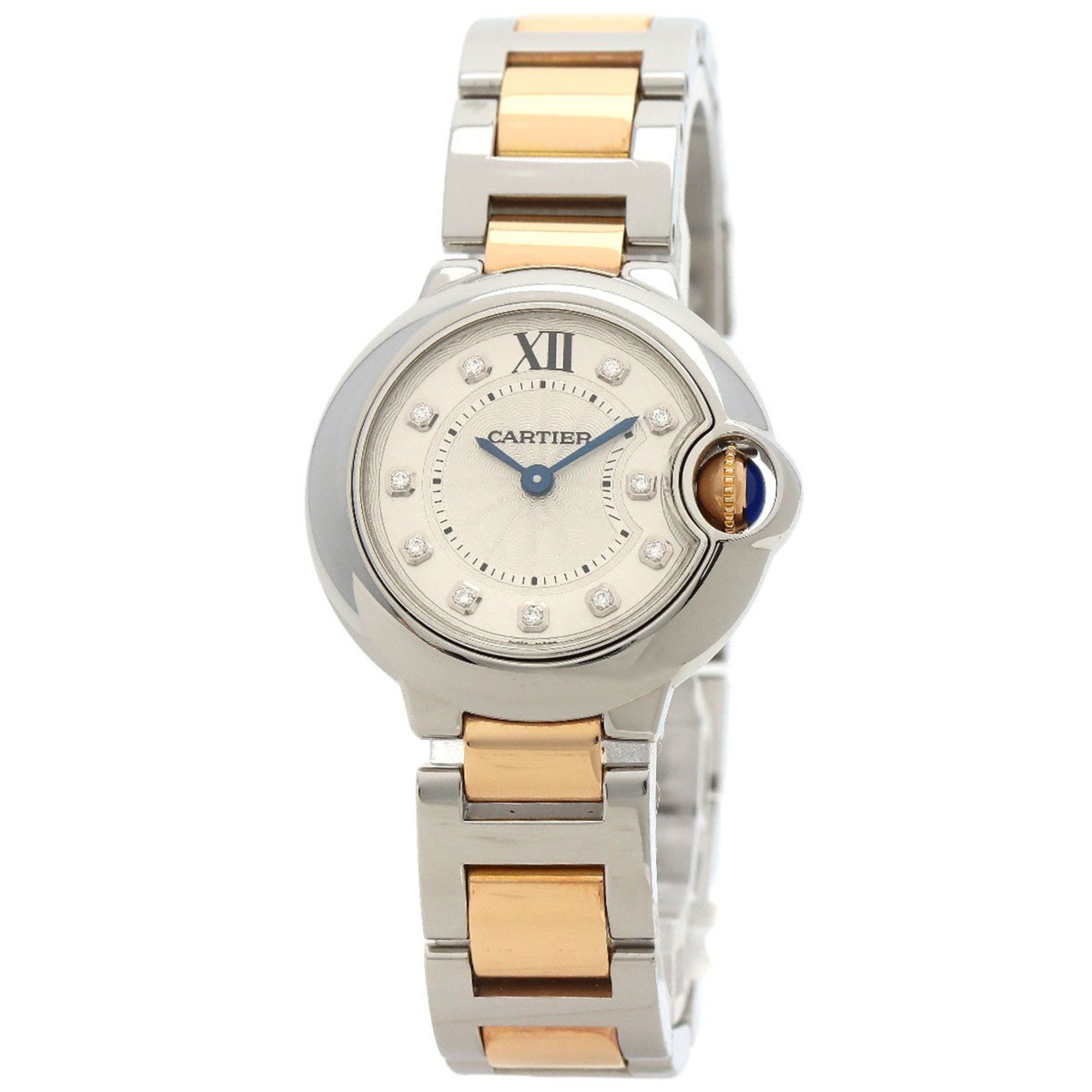 Cartier WE902030 Ballon Bleu 28mm 11-Piece Diamond Watch in Stainless Steel (SSxK18PG) for Women