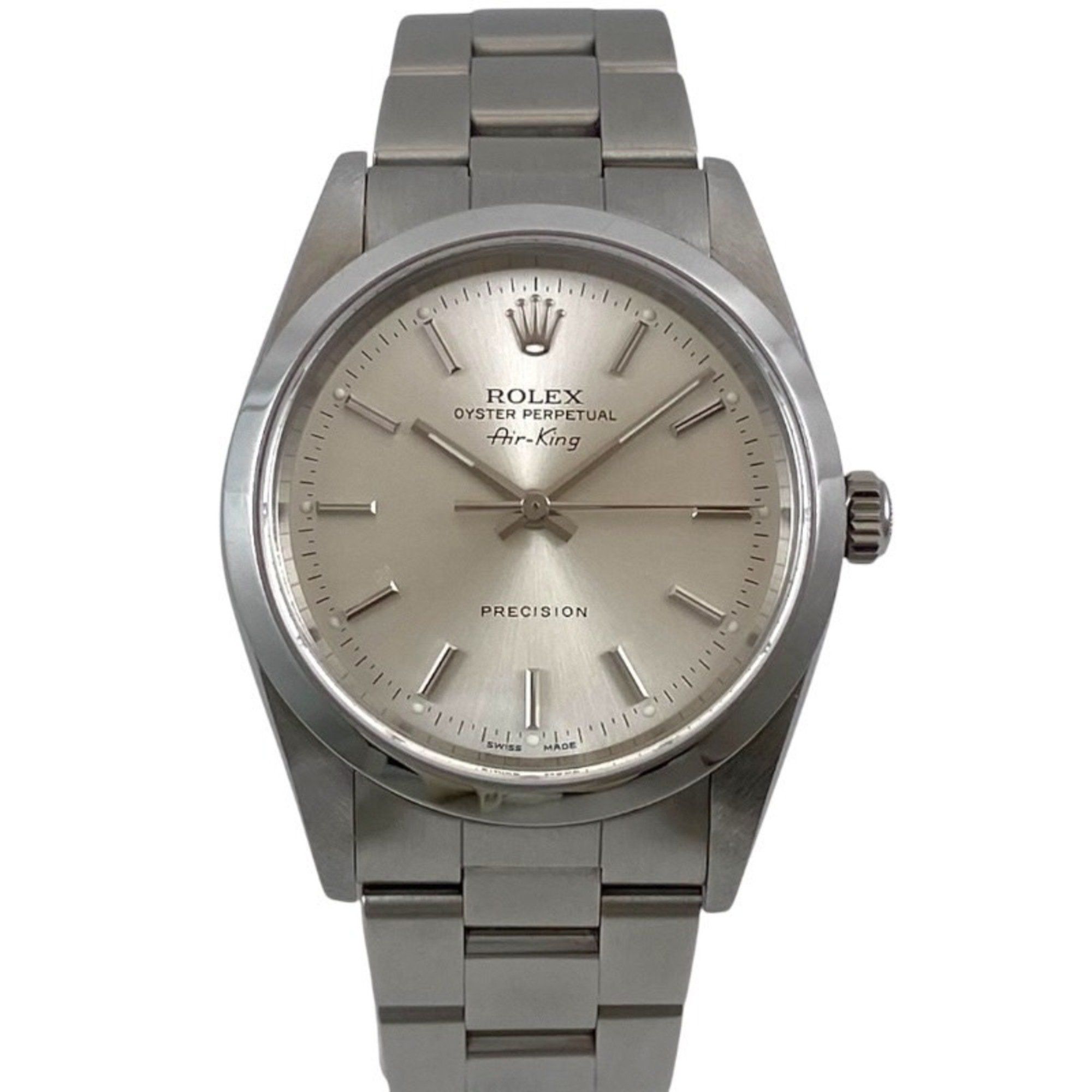 ROLEX Air-King 14000 Stainless Steel Men's Watch, Silver, Z-Serial Number
