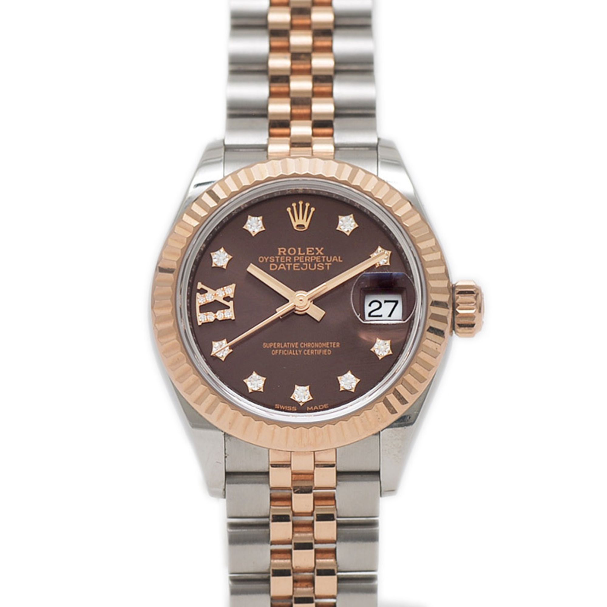 Rolex Datejust 279171G Watch Chocolate Dial Star IX Diamond Ladies BP