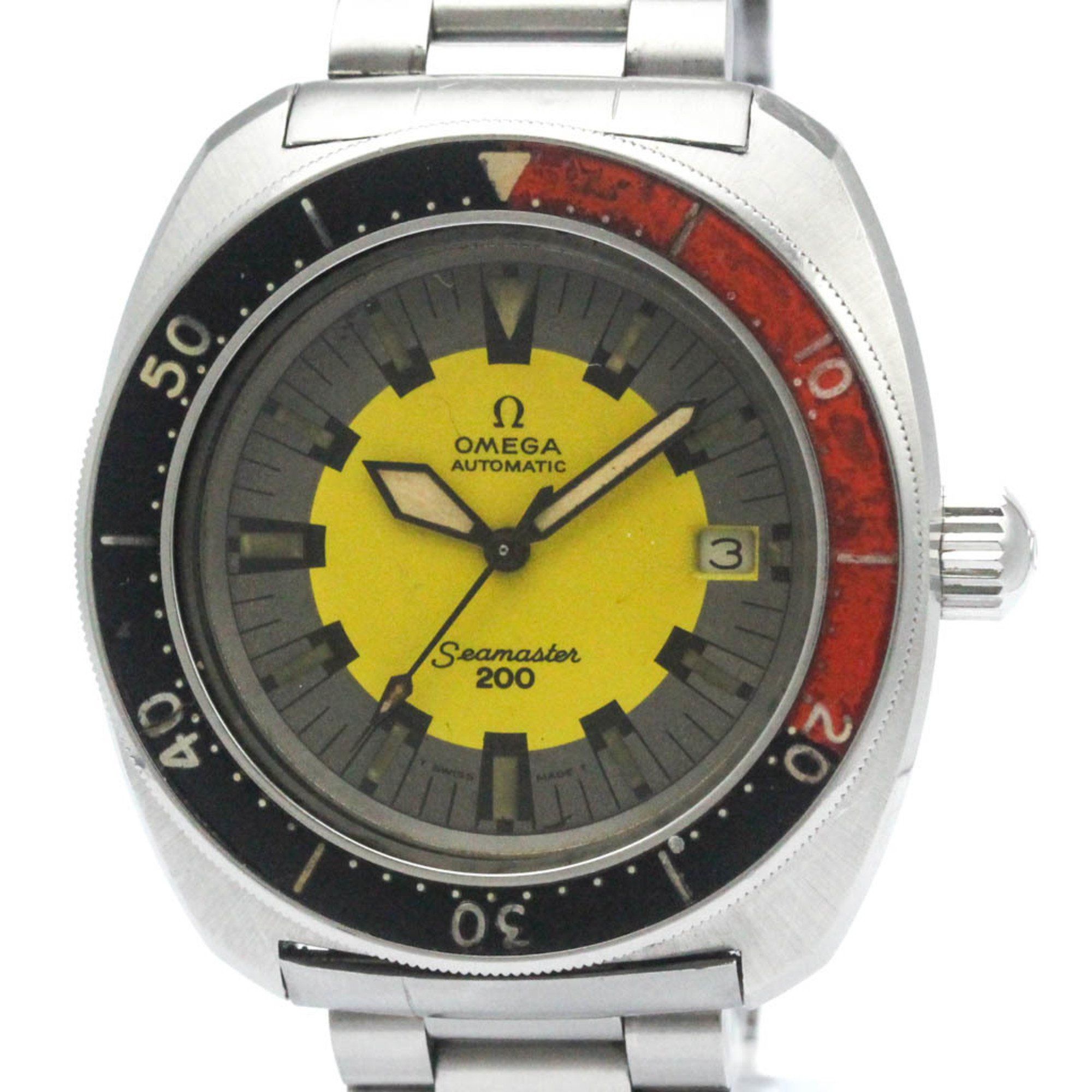 Vintage OMEGA Seamaster 200 Cal 562 Banana Yellow Mens Watch 166.068