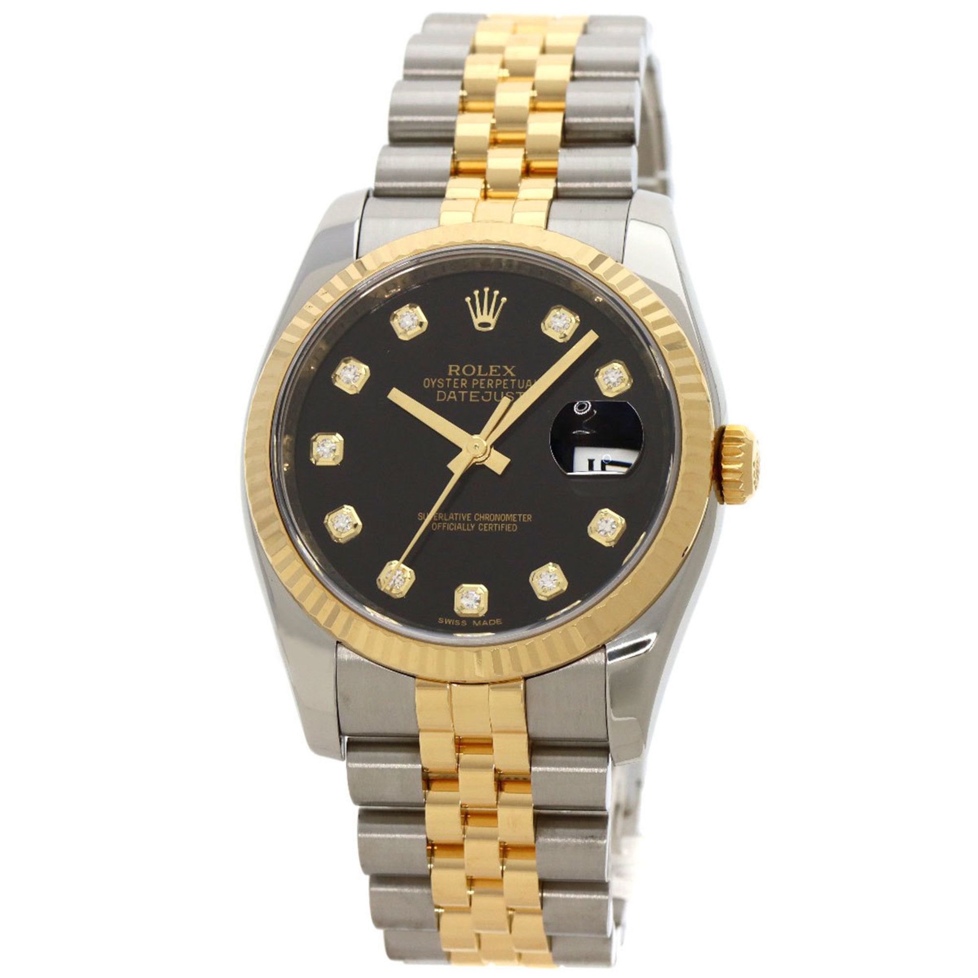 Rolex 116233G Datejust 10P Diamond Watch Stainless Steel SSxK18YG K18YG Men's ROLEX