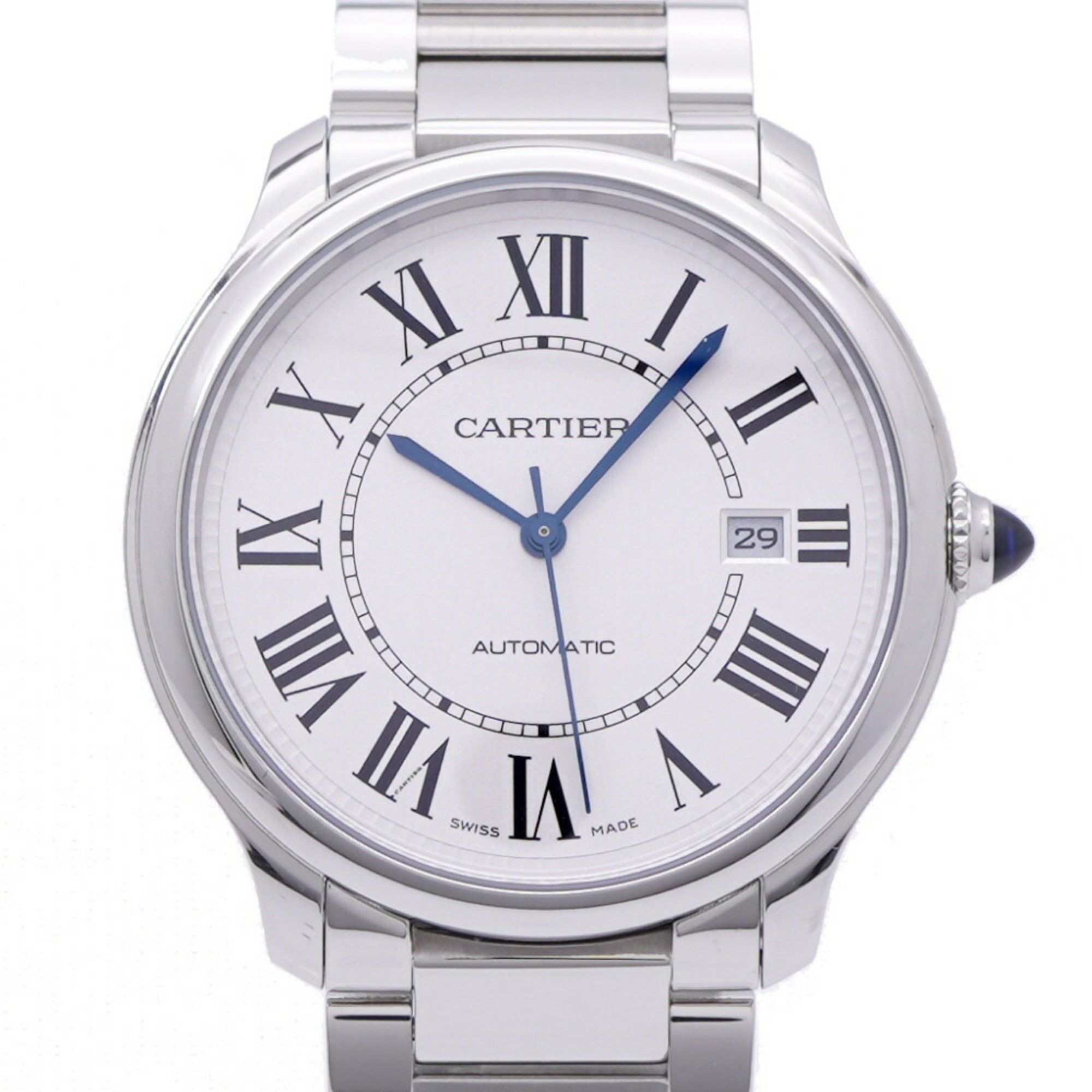 Like new Cartier Rondemust de WSRN0035 automatic watch in stainless steel and silver, model 1572CART