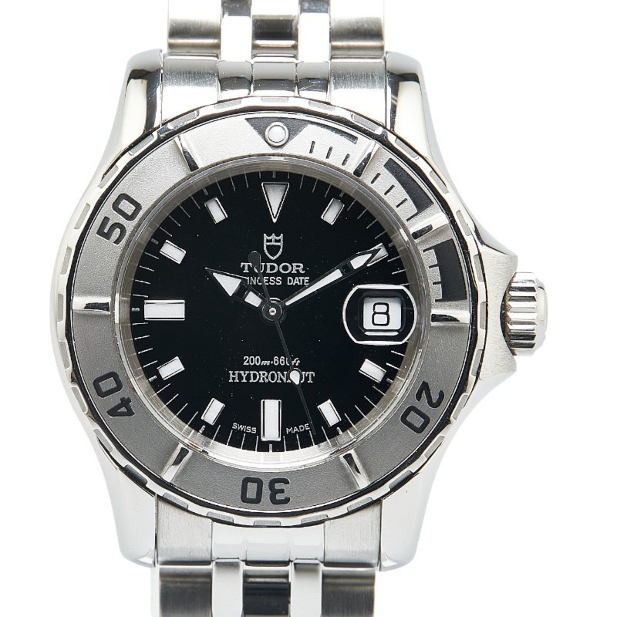 Tudor Hydronaut Watch 99090 Automatic Black Dial Stainless Steel Ladies TUDOR