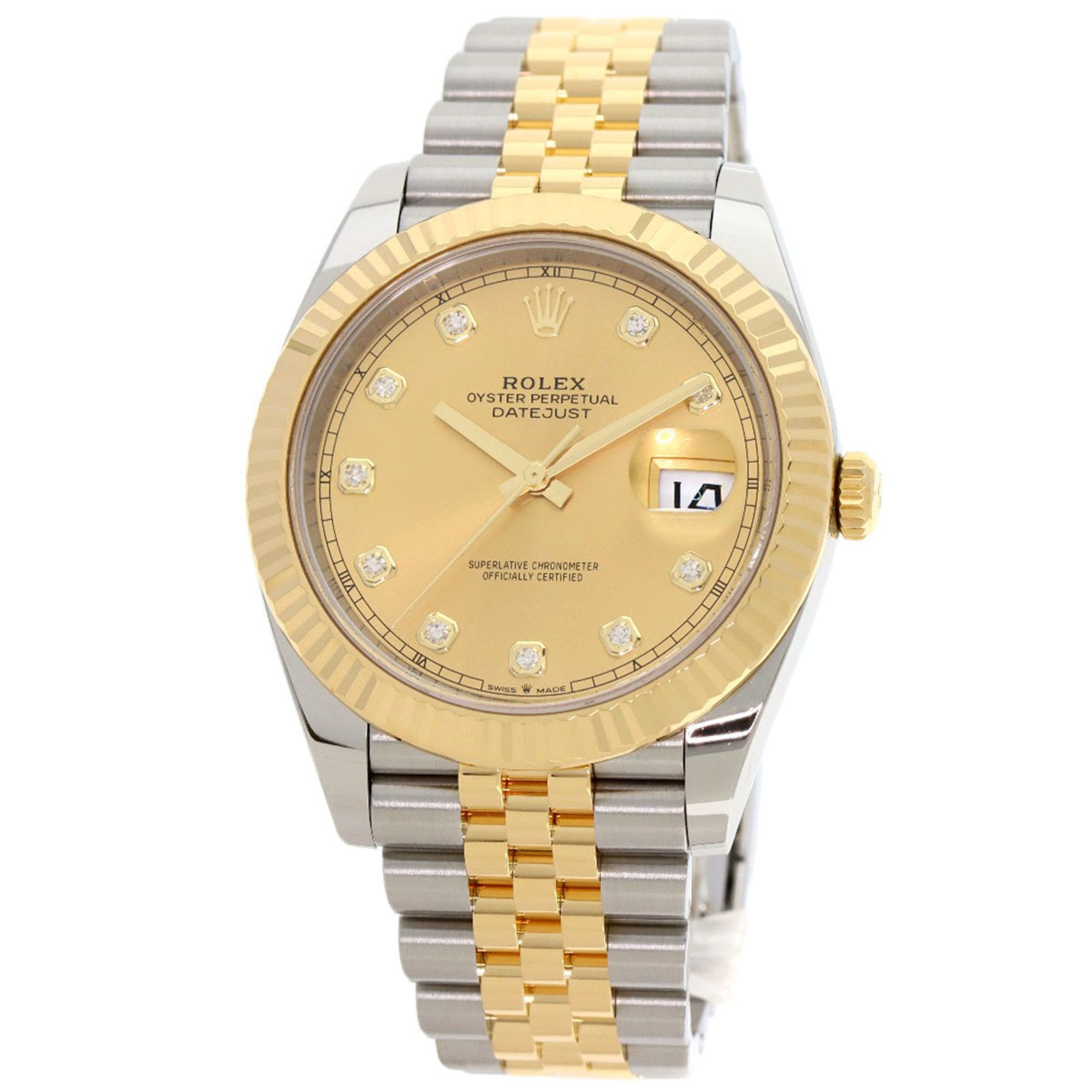 Rolex 126333G Datejust 41 10P Diamond Watch Stainless Steel SSxK18YG Men's ROLEX