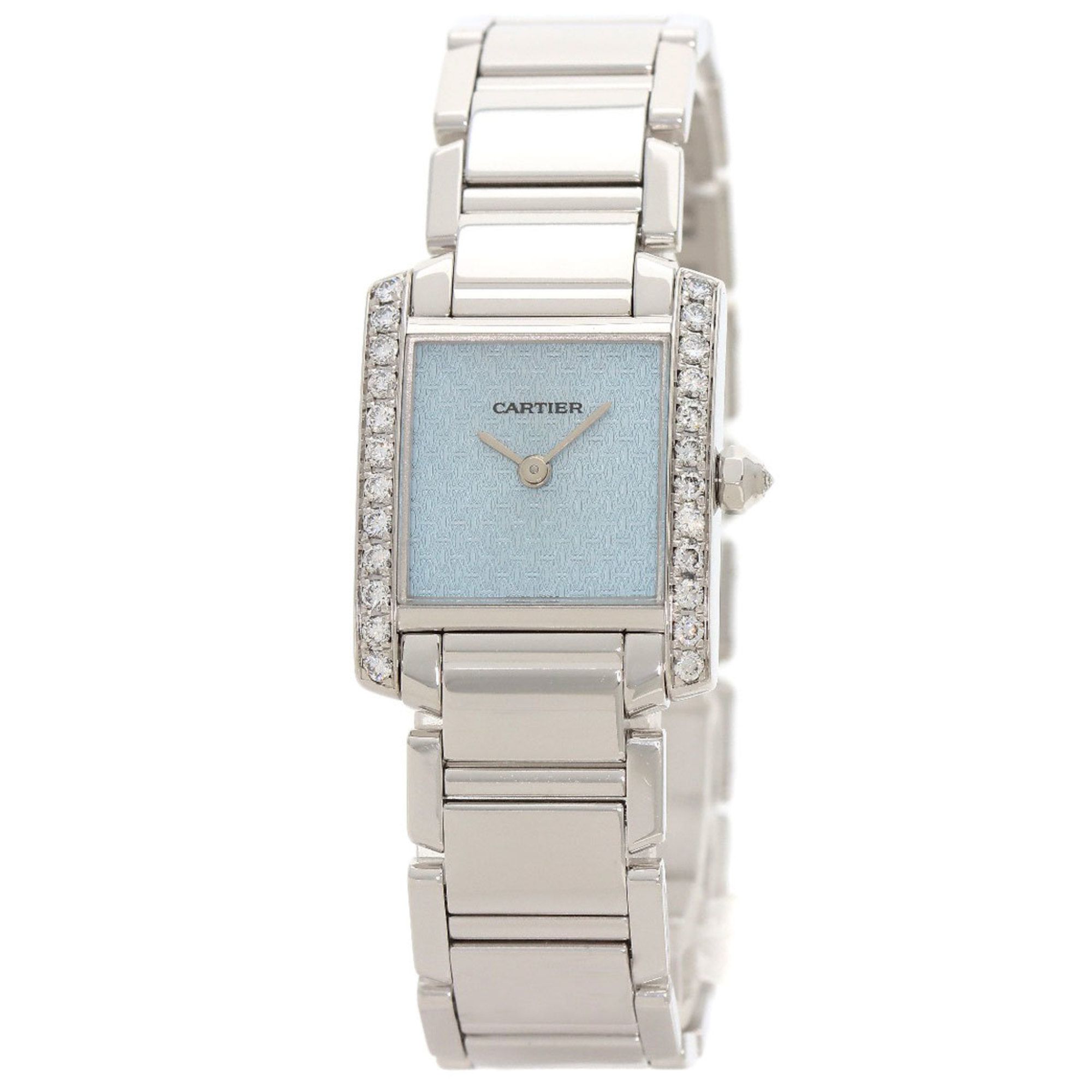 Cartier WE1019S3 Tank Francaise SM Diamond Watch 18K White Gold K18WG Women's CARTIER
