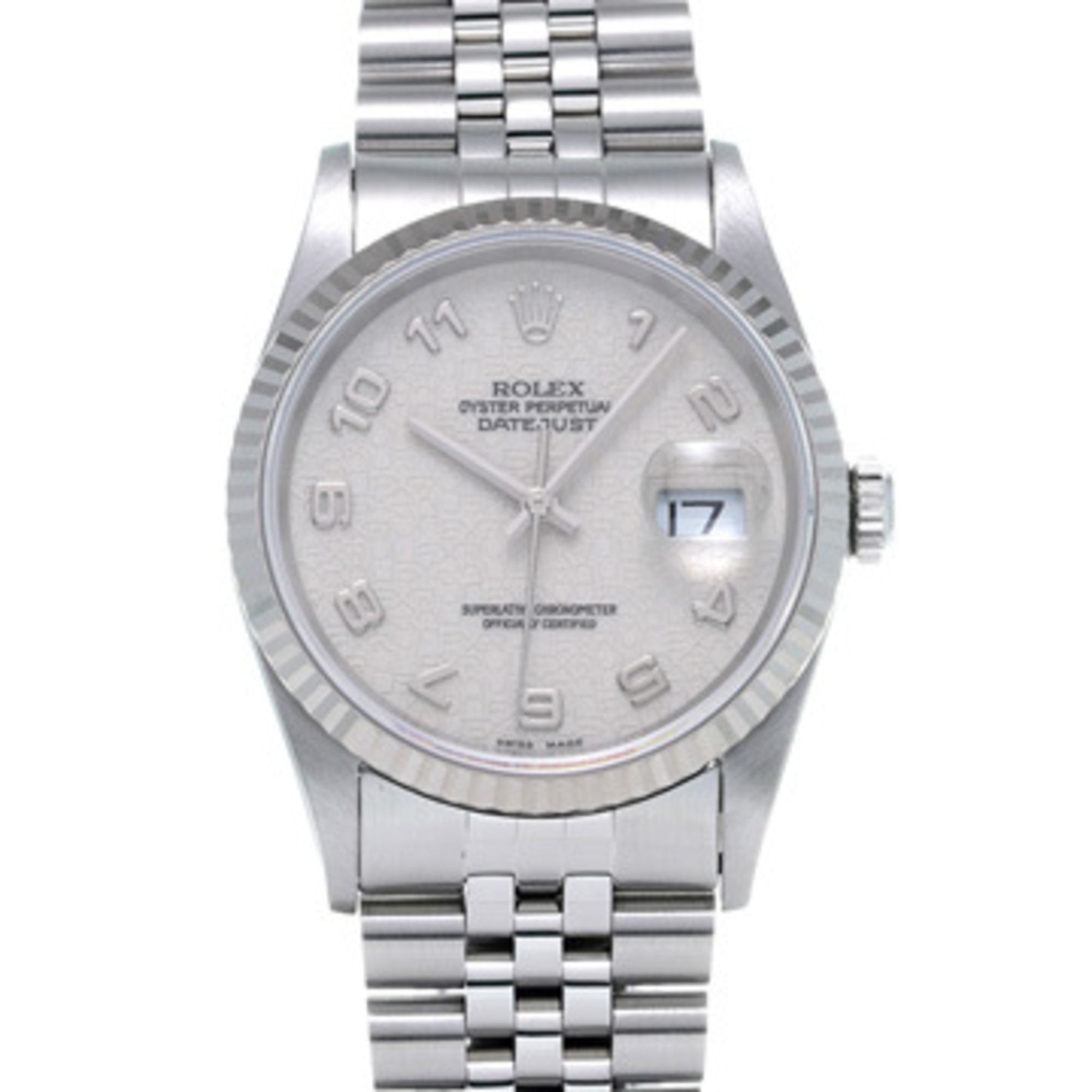 Rolex Datejust 16234 W serial (manufactured around 1996) Silver Computer Men's Watch Automatic Windi
