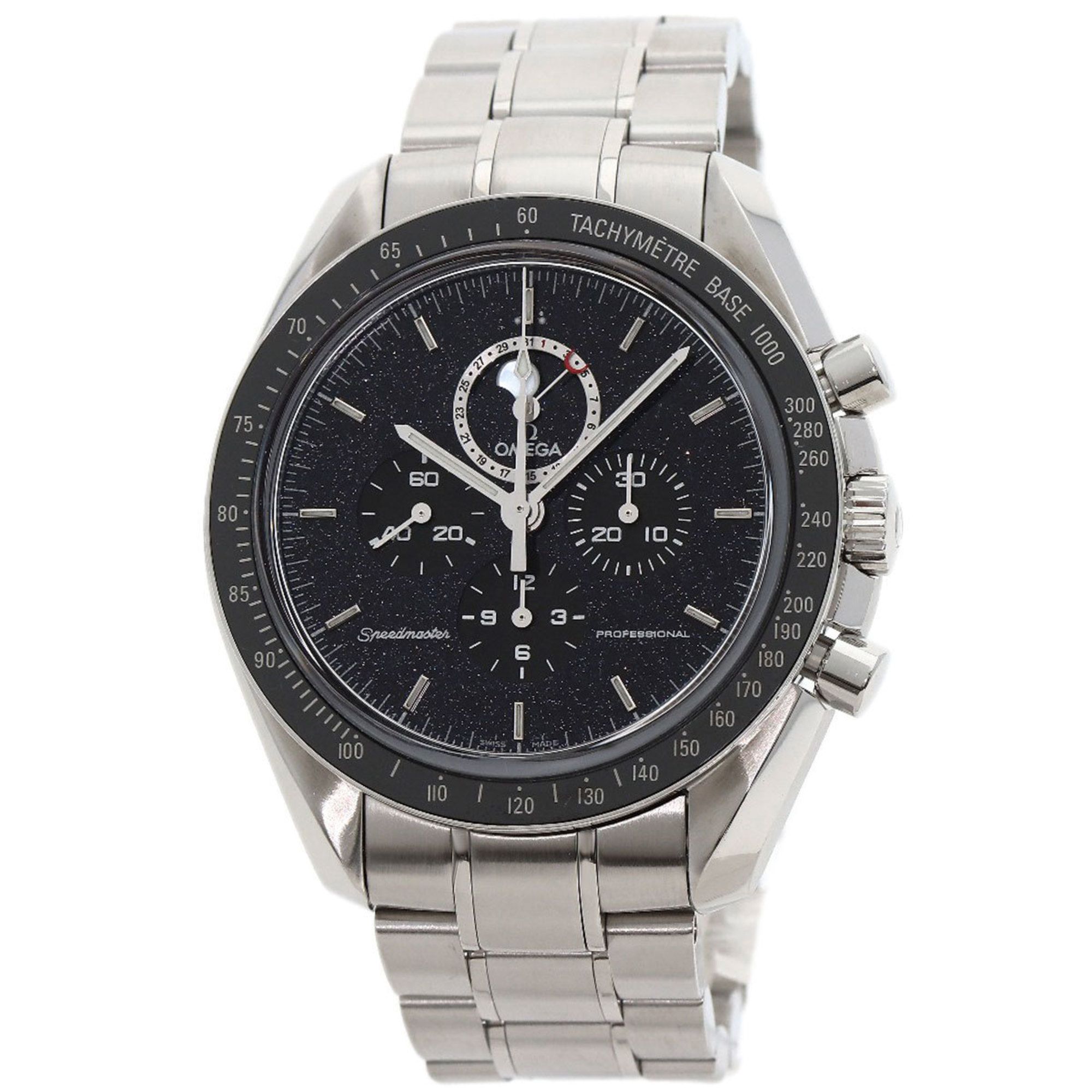 OMEGA 311.33.44.32.01.001 Speedmaster Aventurine Moon Phase Watch Stainless Steel SS Men's