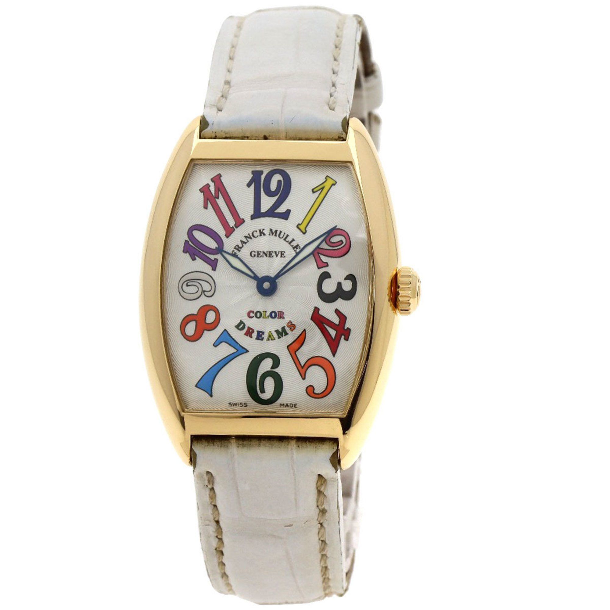 Frank Muller 7502 Tono Curvex Color Dream Watch, K18 Yellow Gold, Leather, Women's