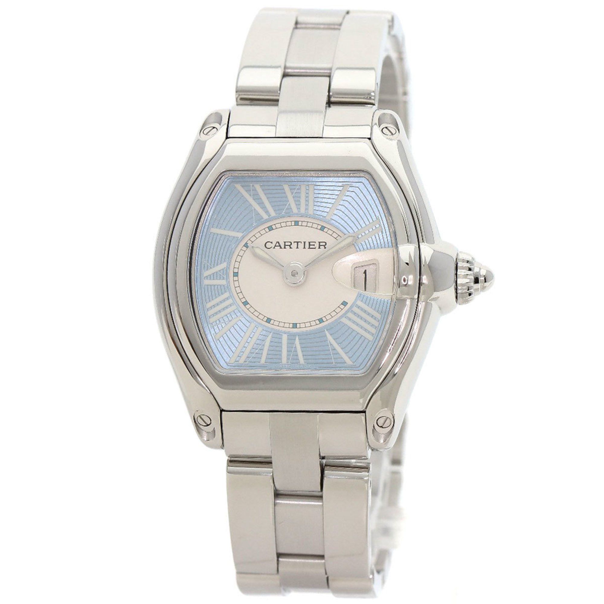 Cartier W62053V3 Roadster Blue Watch, Limited Edition of 2,500 pieces worldwide, Stainless Steel SSx