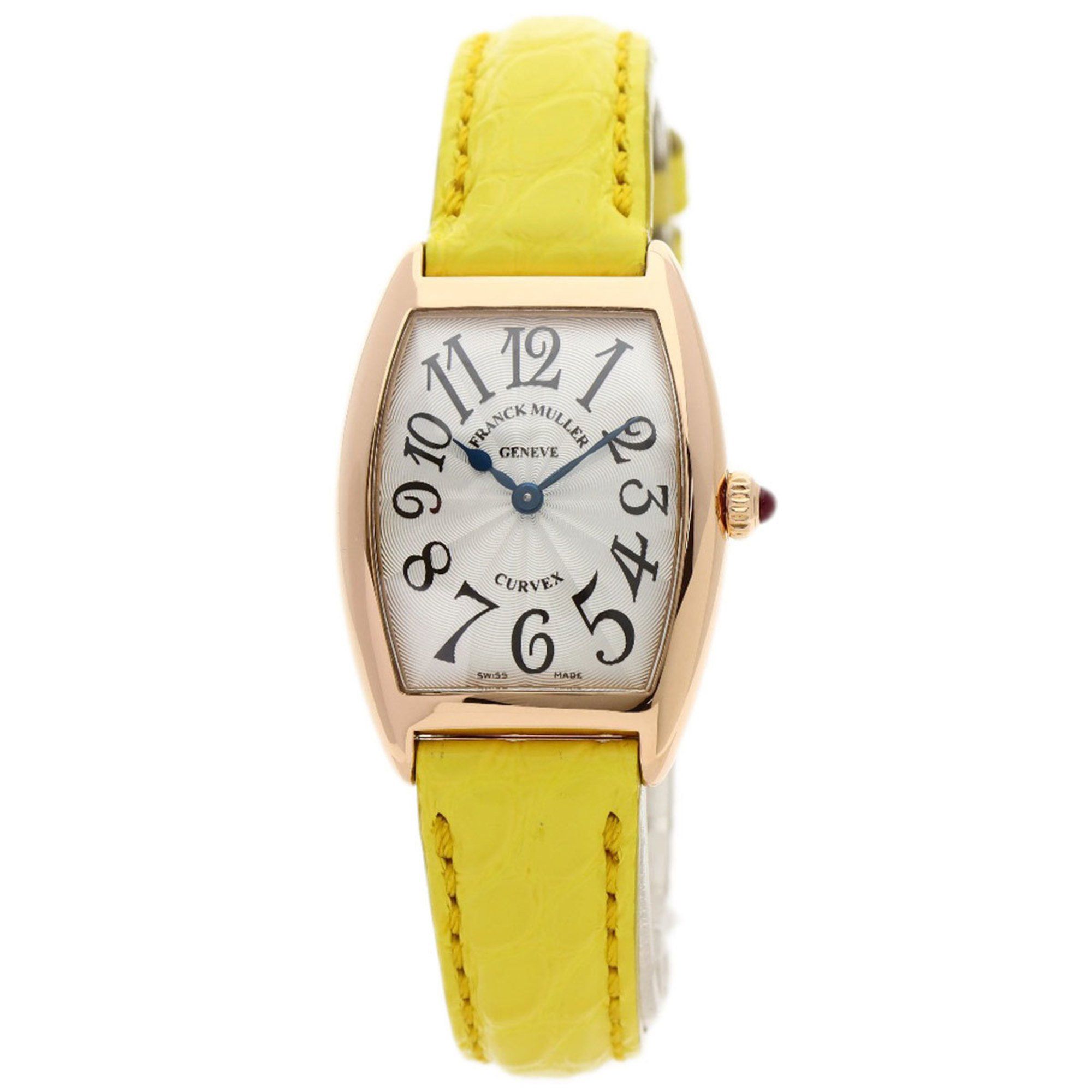 Franck Muller 1752 Tono Curvex Watch 18K Pink Gold Leather Ladies FRANCK MULLER