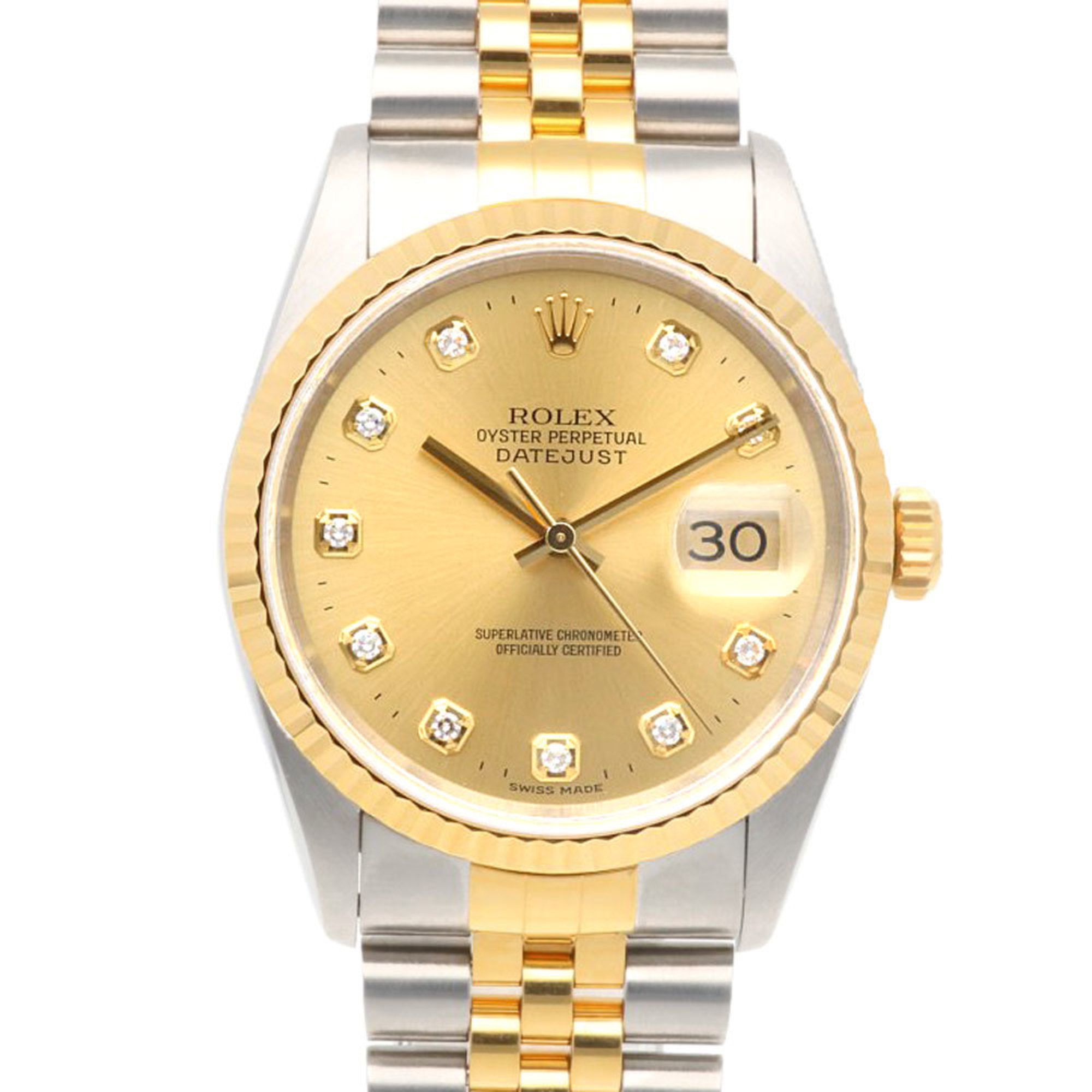 Rolex Datejust Oyster Perpetual Watch, Stainless Steel, 16233G, Automatic, Men's, ROLEX U-Serial, 19