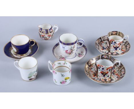 A collection of 18th and 19th century Derby porcelain cabinet cups and saucers, various (restorations)