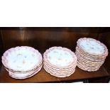 A G D Limoges porcelain dessert service with floral and gilt decoration