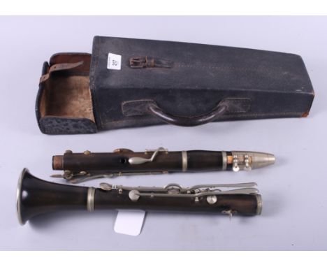 A Hawkes &amp; Son clarinet, in case