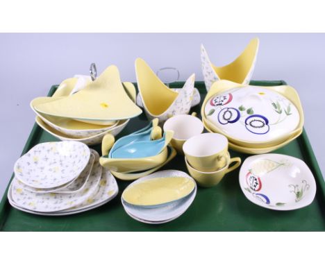A collection of Midwinter "Savanna" tableware designed by Jessie Tait, including salad bowls, side plates, etc and two "Savan