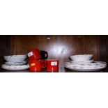 A Federated potteries part combination service, "Fireball" pattern, and six pieces of "Safari"