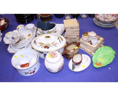 A collection of Royal Worcester "Evesham" pattern tableware, a Royal Doulton two-handle sucrier (missing lid), a Royal Doulto