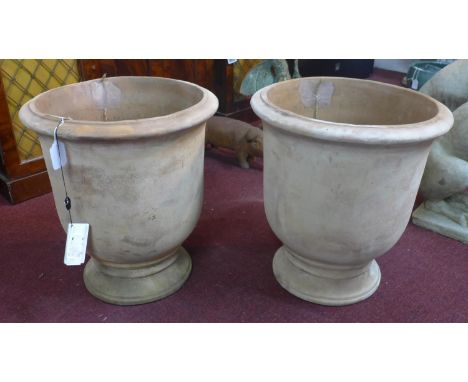 Two small terracotta Provence urn style planters, H.50cm Diameter 45cm 