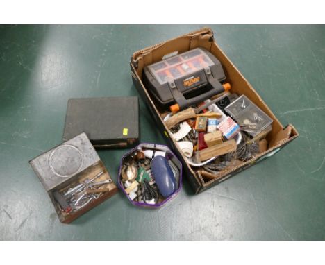 Box of vintage tools, pipes etc