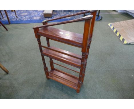 Mahogany and brass book shelf / whatnot