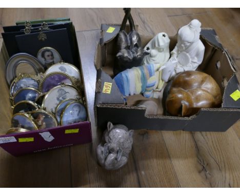 Box of portrait miniatures, ornaments