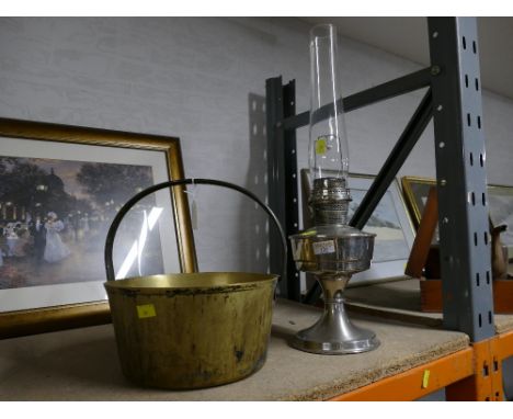 Super Aladdin oil lamp and brass jam pan