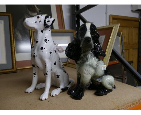 Large Goebel spaniel and ceramic Dalmatian figure
