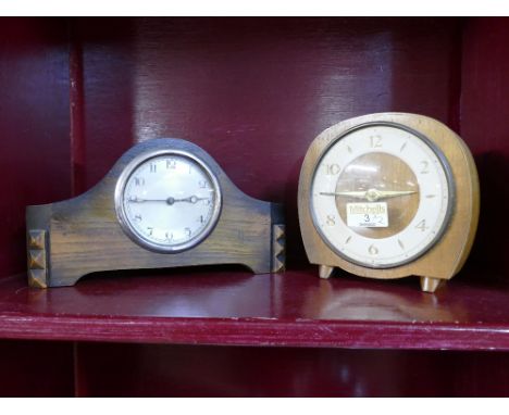Smiths wind up mantel clock and another