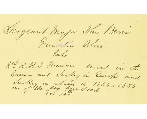 Charge of the Light Brigade.- Nolan (Edward Henry) The History of the War Against Russia Illustrated, vol. IV only, signed an