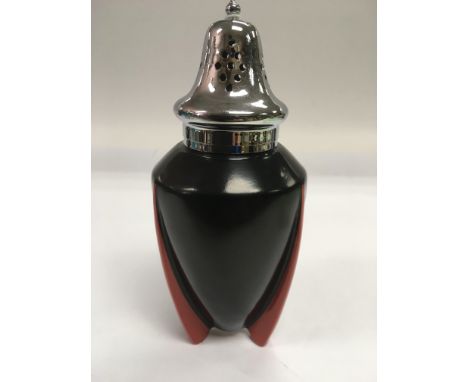 A matching Wilkinson pottery Yoo Hoo sugar shaker Attributed to Clarice Cliff, approx 17.5cm.