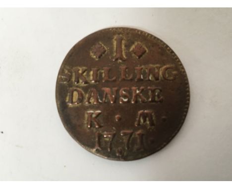 A Norwegian Coin 1 Skilling K.M 1771.