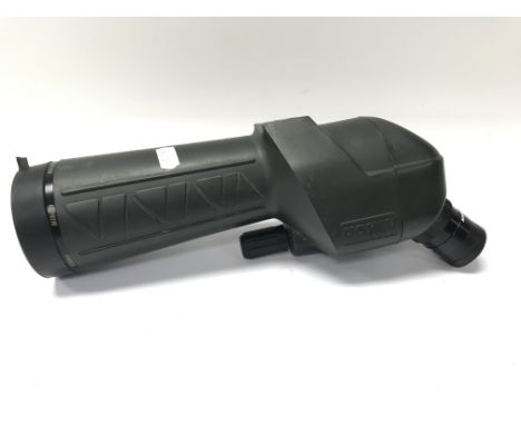 A large brass telescope by Broadhurst Clarkson & Co together with a Nikon binocular scope.