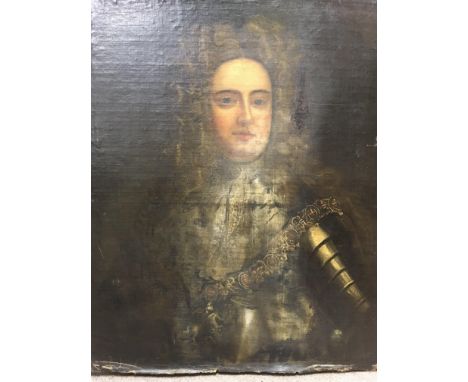 An unframed 17th Century oil on canvas portrait of a nobleman.