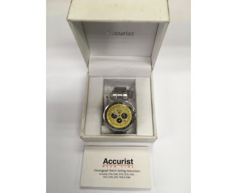 A boxed Accurist Skymaster chronograph wristwatch.