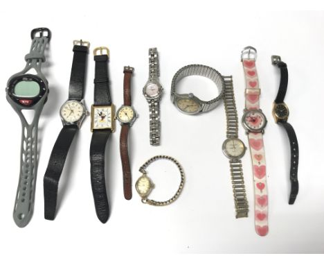 A selection of watches including Cyma water sport, Christian Dior and Sekonda.