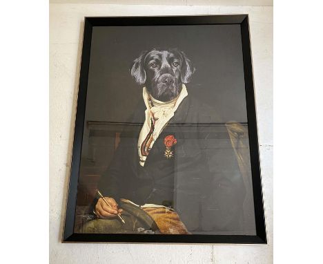 PORTRAIT OF LORD BARKER, print on board, framed and glazed, 105cm x 82cm. 