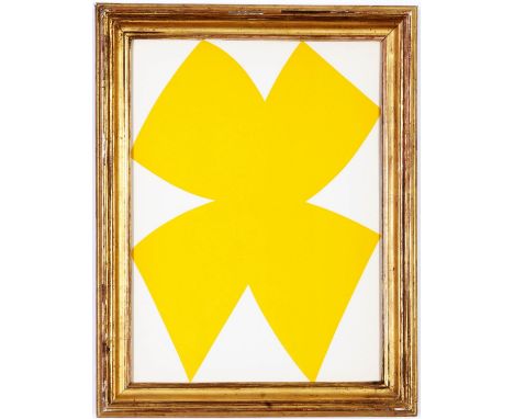 ELLSWORTH KELLY, 'Yellow', original lithograph, printed by Maeght 1958, vintage French frame, 28cm x 38cm. 