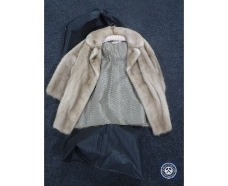 A blond mink fur coat by Marcus