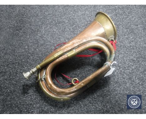 A brass and copper bugle