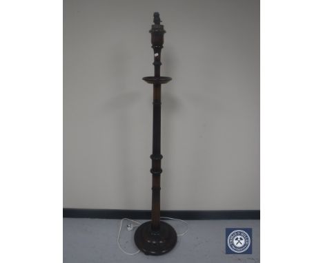 A Victorian mahogany standard lamp with shade