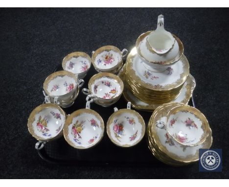 A tray of forty two-pieces of Hammersley floral and gilded tea china  CONDITION REPORT: All with typical surface wear. One si