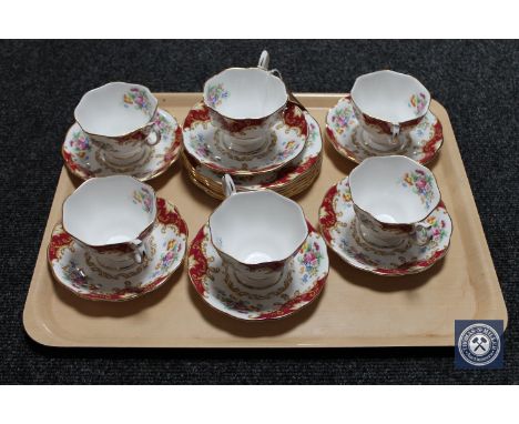 An eighteen-piece Royal Albert "Canterbury" pattern china tea service.  (18)  