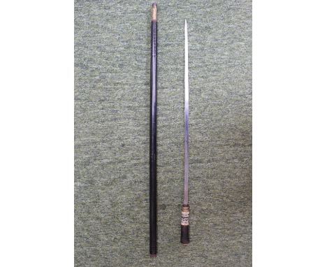 An Indian sword stick, circa 1900, length 92cm 