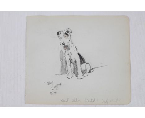 Cecil Aldin (1870 - 1935) RA; Pencil Sketch of a Terrier signed in Pencil 192417 x 14cm 