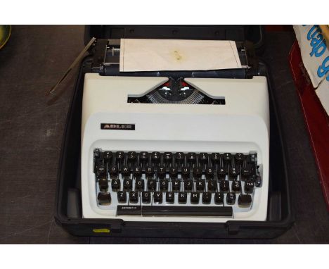 Adler typewriter together with a jewellery box and costume jewellery