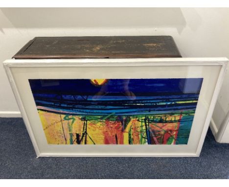 Barbara Rae CBE, RA, FRSE (Scottish b.1943), coastal view, 'Sea Fence', limited edition silkscreen, numbered 1 of 125, inscri