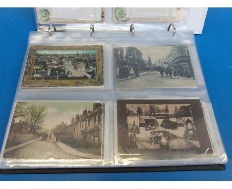 A ring binder of vintage postcards, mainly Edwardian, including many of Trowbridge