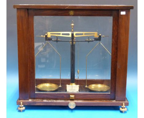A cased set of Baird & Tatlock laboratory scales