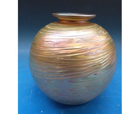 Denizen glass R Wynne gold 'Hastre' globe vase 